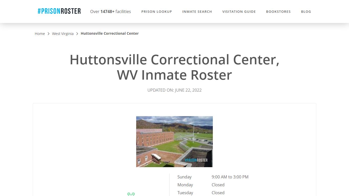 Huttonsville Correctional Center, WV Inmate Roster