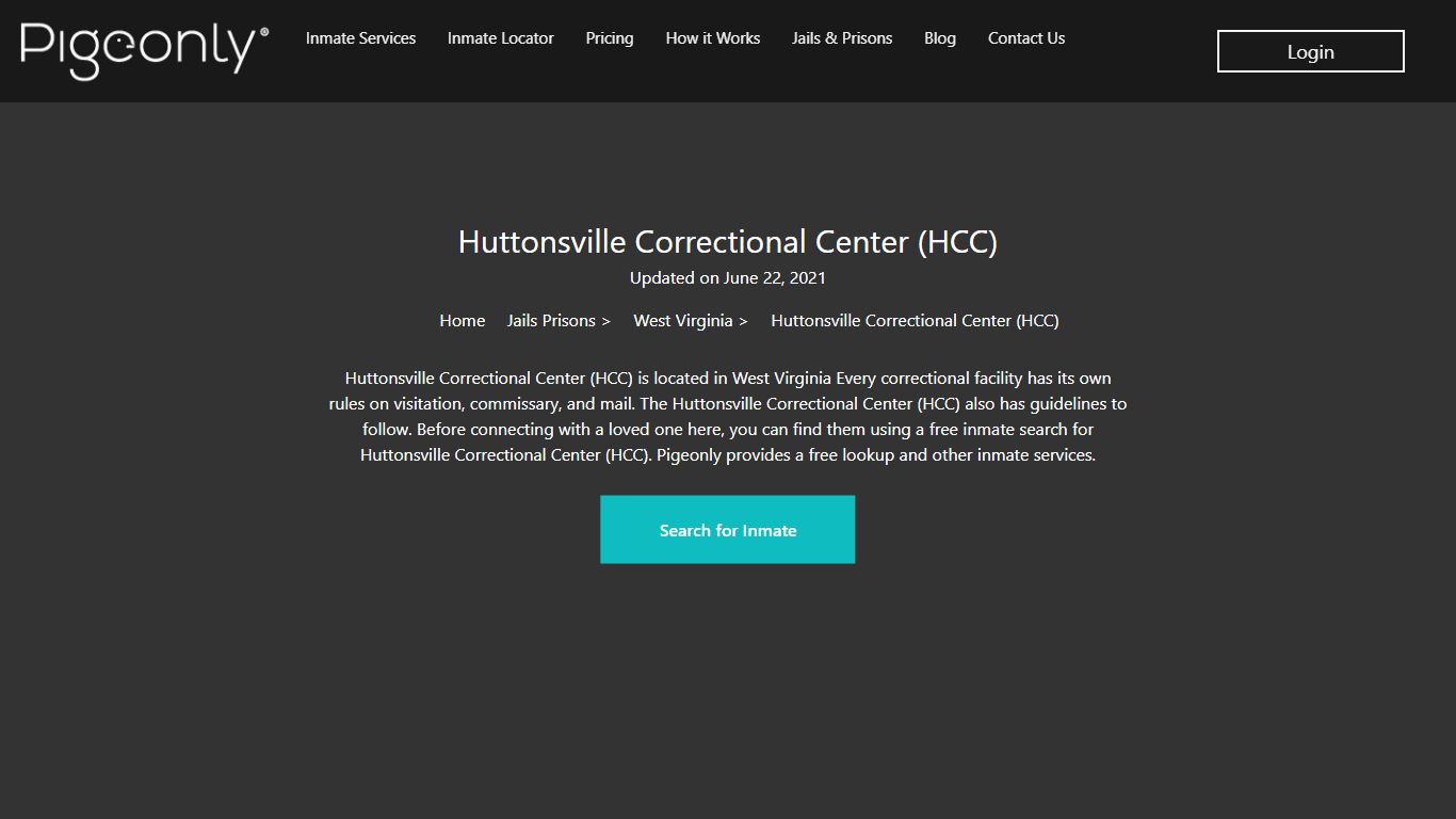 Huttonsville Correctional Center (HCC) Inmate Search ...