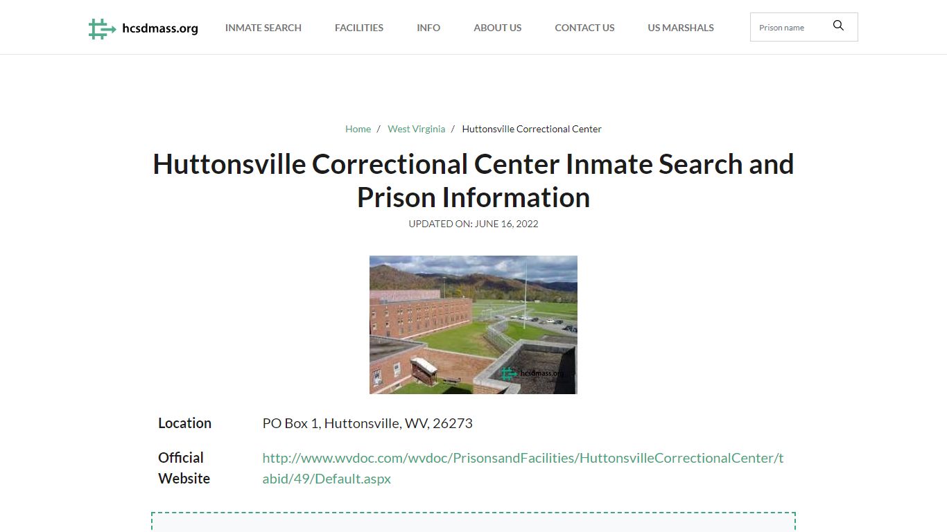 Huttonsville Correctional Center Inmate Search, Visitation ...